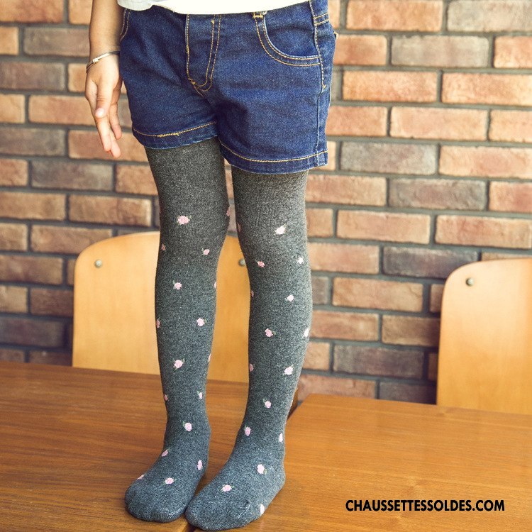 Collant Fille Printemps Tous Les Assortis 100% Coton L'automne Rural Petit Gris Clair
