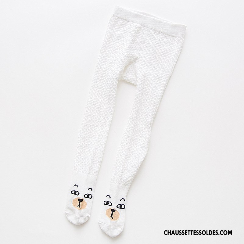 Collant Fille Respirant Bébé Chaussette Engrener Enfant 100% Coton Rose Clair