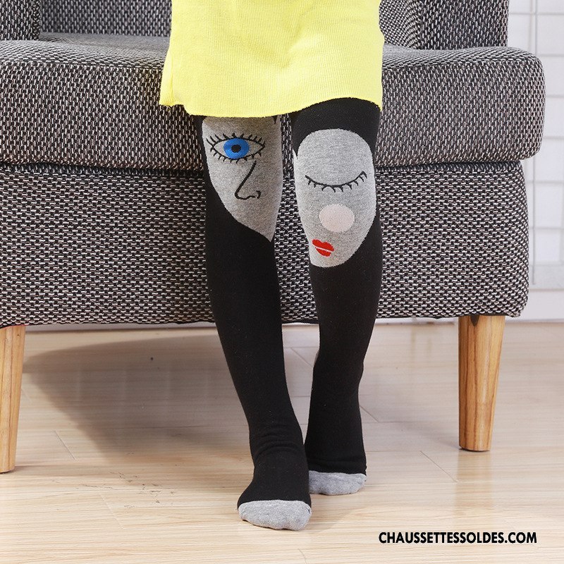 Collant Fille Souriant Guêtres Leggings Collant Panty L'automne Matelassé Enfant Blanc Rouge