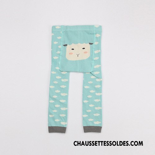 Collant Fille Style Chaud Dessin Animé Printemps 100% Coton Gros Collants Bleu
