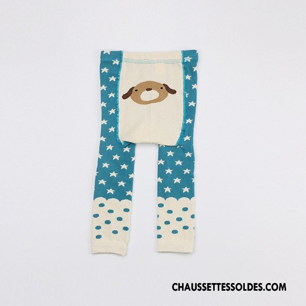 Collant Fille Style Chaud Dessin Animé Printemps 100% Coton Gros Collants Bleu