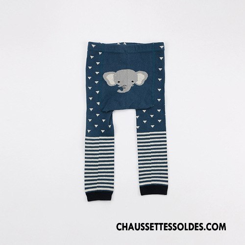 Collant Fille Style Chaud Dessin Animé Printemps 100% Coton Gros Collants Bleu