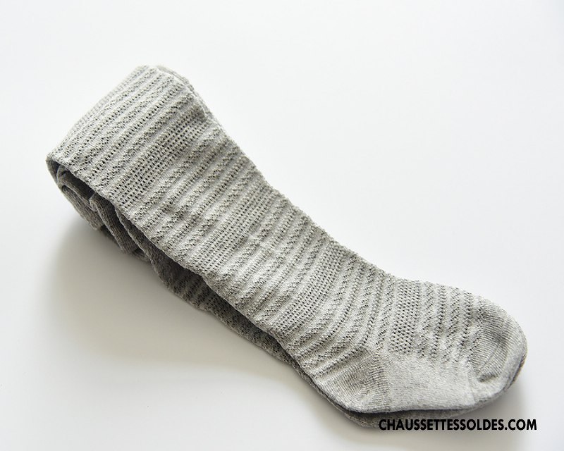 Collant Fille Été 100% Coton Bébé Engrener Collant Panty Enfant Blanc Gris