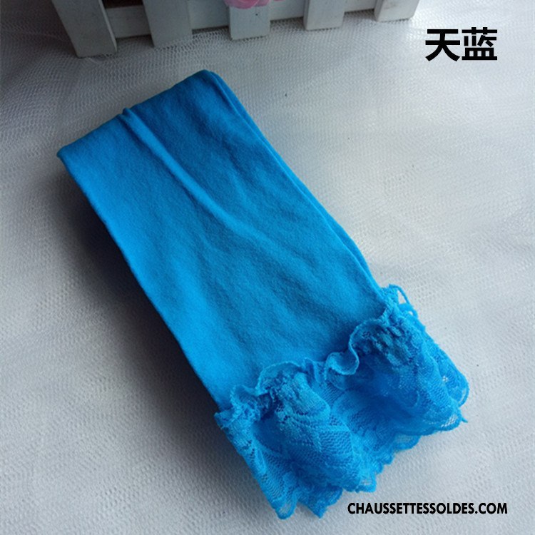 Collant Fille Été Enfant Velours Dentelle Guêtres Leggings Collant Panty Bleu