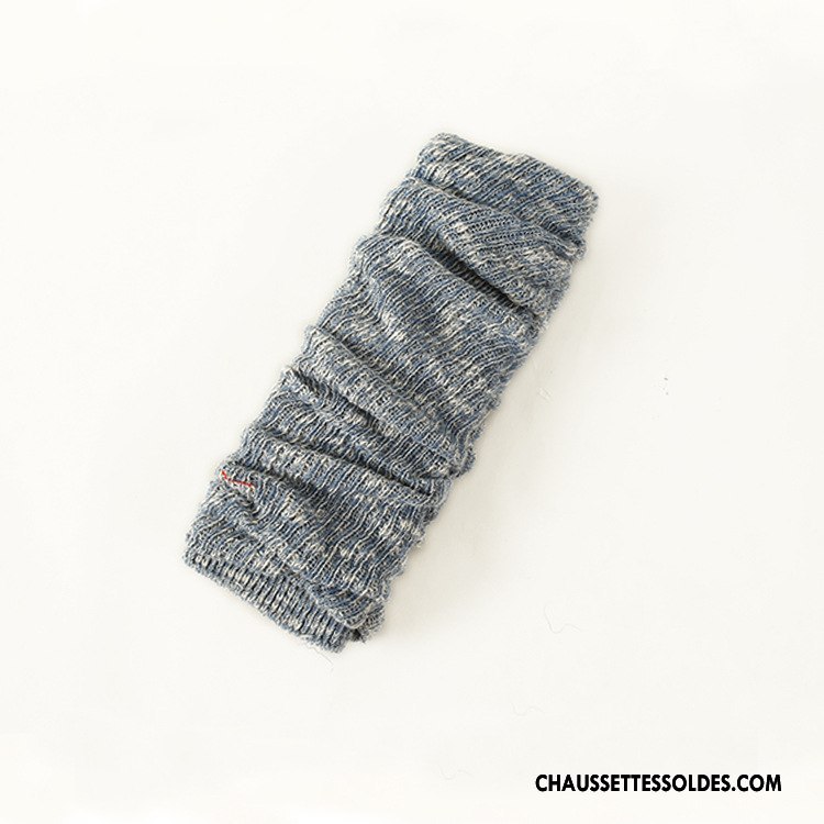 Guêtres Femme Chaussette Couche Double 100% Coton Thermiques L'automne Hiver Gris