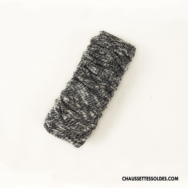 Guêtres Femme Chaussette Couche Double 100% Coton Thermiques L'automne Hiver Gris