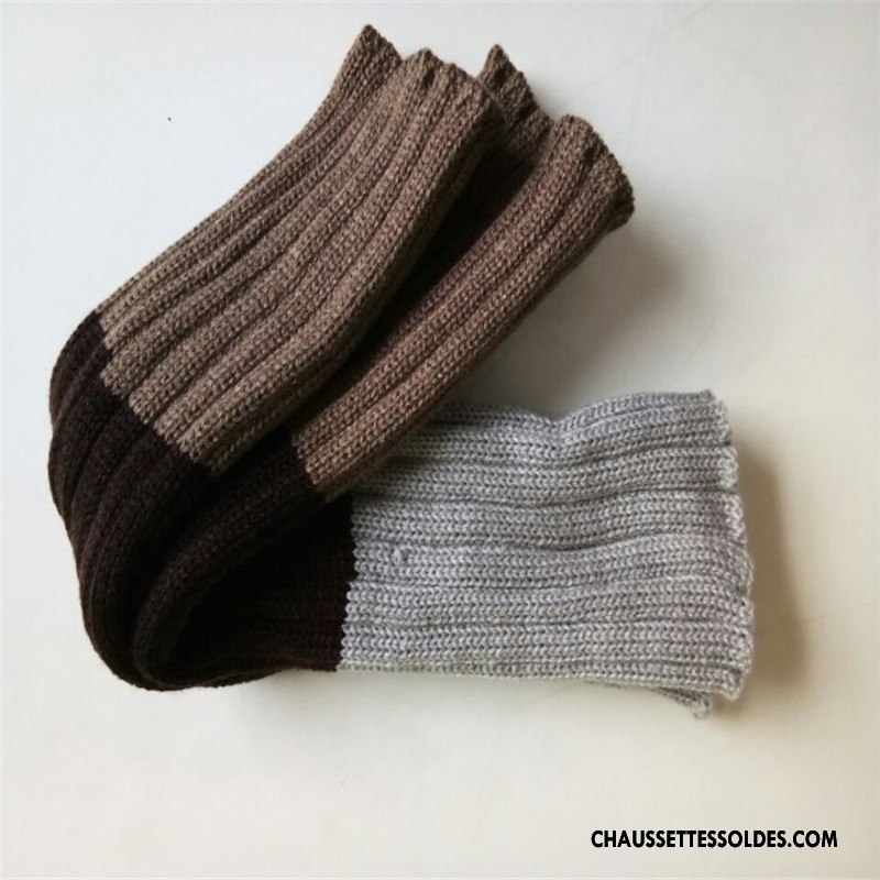 Guêtres Femme Chaussette Hiver Genouillère Dame De Laine Thermiques Couleurs Mixtes Bordeaux