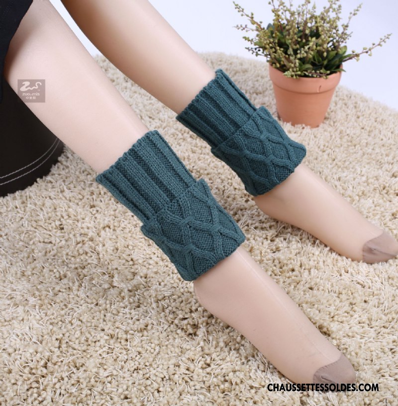 Guêtres Femme Chaussette L'automne Le Nouveau Losange Hiver Thermiques Bleu