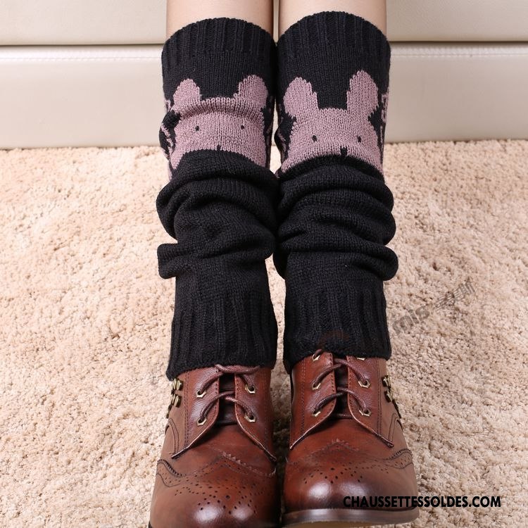 Guêtres Femme Chaussette Lapin L'automne De Laine Dessin Animé Le Nouveau Noir