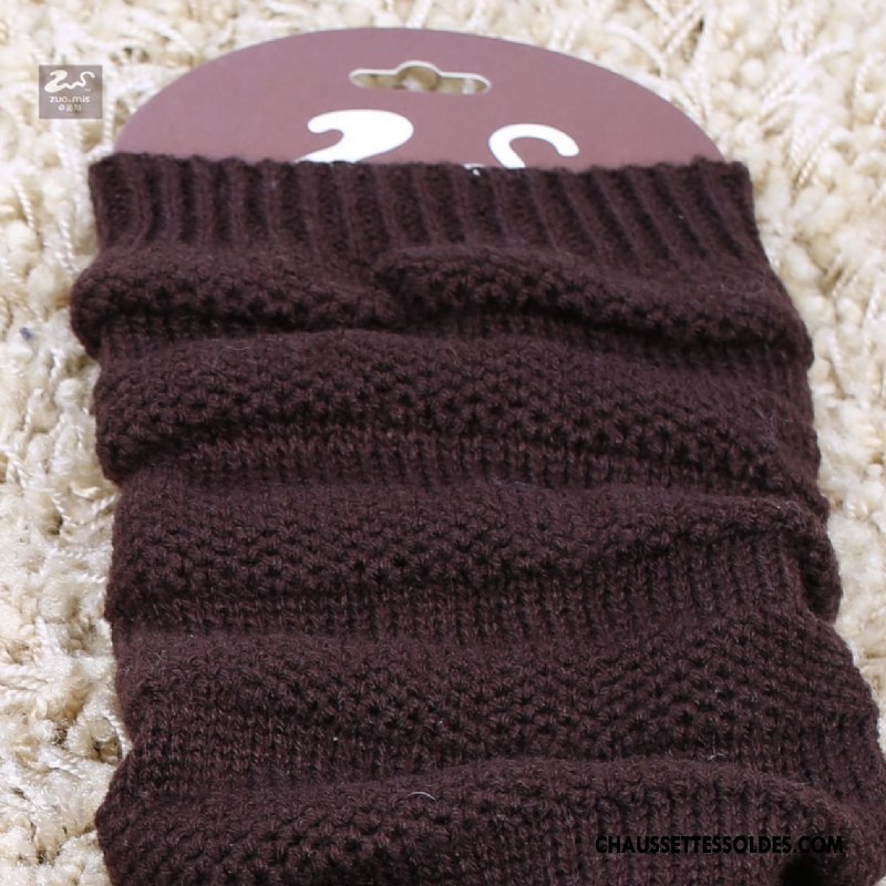 Guêtres Femme Chaussette Thermiques Hiver En Maille Marron / Brun