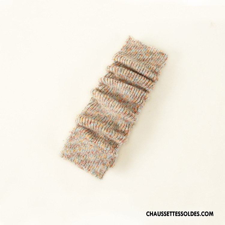 Guêtres Femme Couleur L'automne Hiver Chaussette Genouillère Thermiques Marron Multicolore
