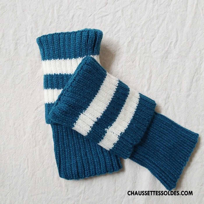 Guêtres Femme De Boîtier Grande Marque Mode Le Nouveau En Maille De Laine Bleu