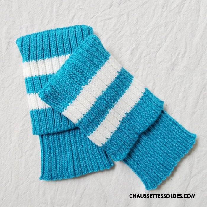 Guêtres Femme De Boîtier Grande Marque Mode Le Nouveau En Maille De Laine Bleu