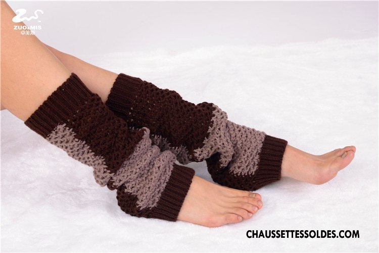 Guêtres Femme De Laine Hiver En Maille L'automne Chaussette Creux Guipure Couleurs Mixtes Blanc
