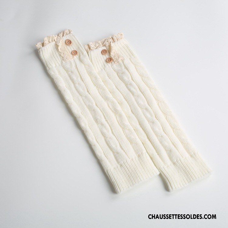 Guêtres Femme De Laine L'automne En Maille Dentelle Hiver Fleurs Gris Foncé