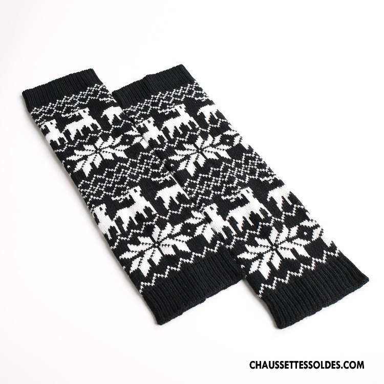 Guêtres Femme De Laine Noël En Maille Petit L'automne Hiver Marron / Brun