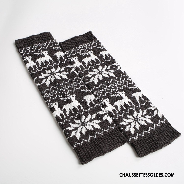 Guêtres Femme De Laine Noël En Maille Petit L'automne Hiver Marron / Brun