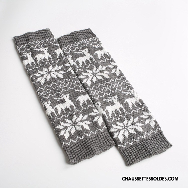 Guêtres Femme De Laine Noël En Maille Petit L'automne Hiver Marron / Brun
