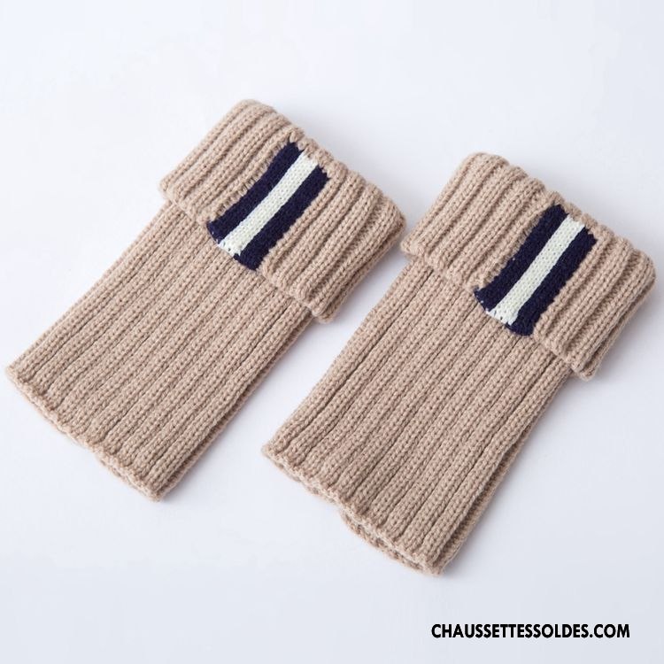 Guêtres Femme De Laine Thermiques Chaussette Le Nouveau Court En Maille Gris