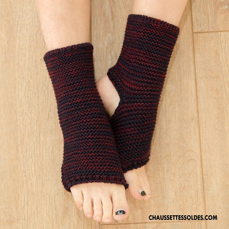 Guêtres Femme De Laine Thermiques Mouvement Yoga Danse Chaussette Violet
