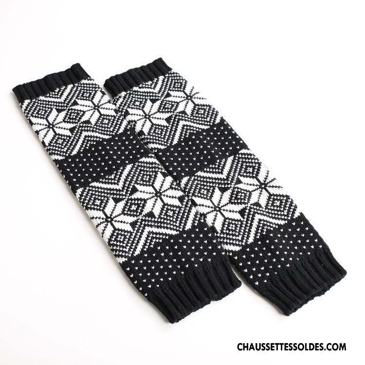 Guêtres Femme En Maille Chaussette Noël Petit De Laine Thermiques Marron / Brun