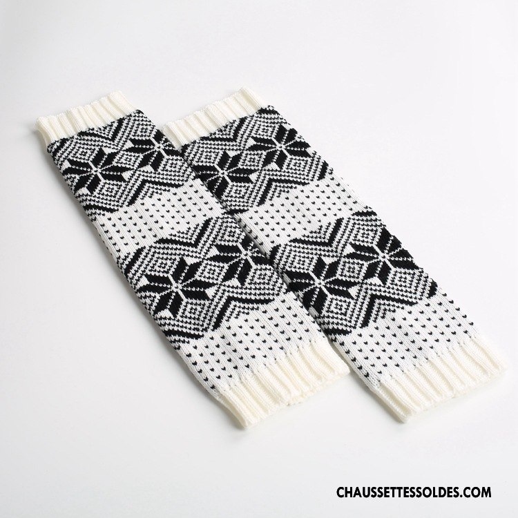 Guêtres Femme En Maille Chaussette Noël Petit De Laine Thermiques Marron / Brun