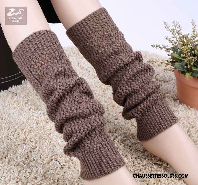 Guêtres Femme En Maille De Laine Chaussette L'automne Hiver Thermiques Bordeaux