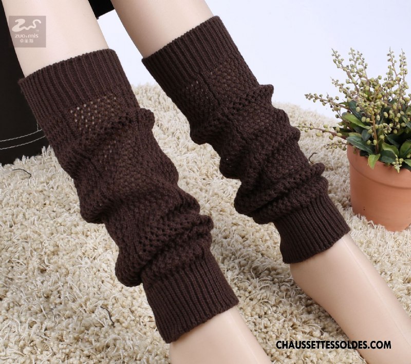 Guêtres Femme En Maille De Laine Chaussette L'automne Hiver Thermiques Bordeaux