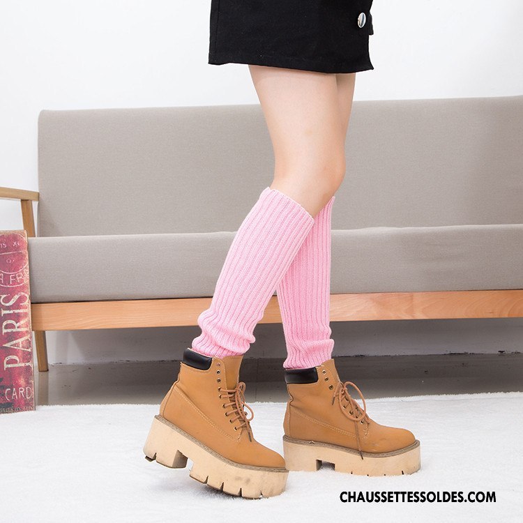 Guêtres Femme En Maille De Laine Milieu Chaussette Multicolore Jaune