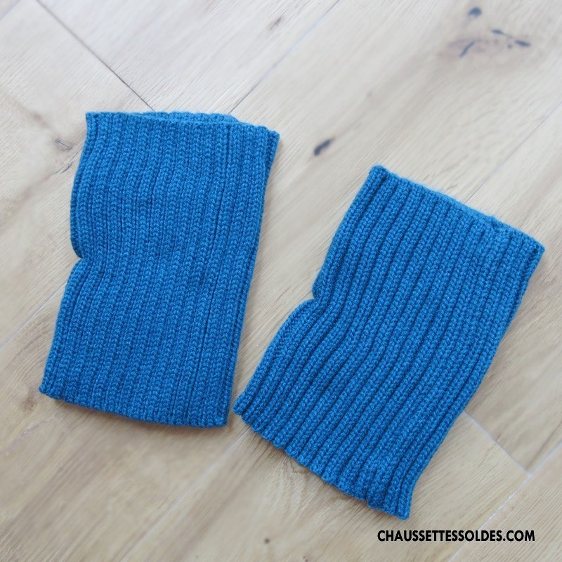 Guêtres Femme En Maille Genouillère De Laine Court Chaussette Hiver Gris Foncé