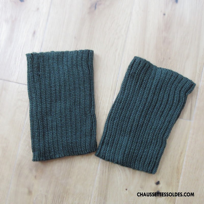 Guêtres Femme En Maille Genouillère De Laine Court Chaussette Hiver Gris Foncé