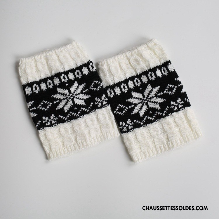 Guêtres Femme Flocon De Neige En Maille Europe Chaussette Court Noël Couleurs Mixtes Couleur De Contraste Marron / Brun