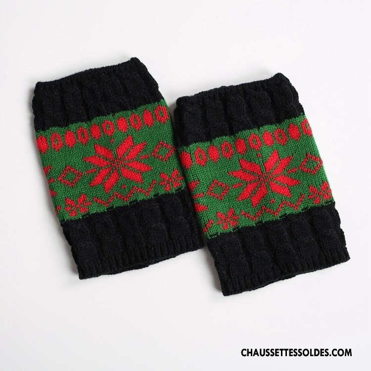 Guêtres Femme Flocon De Neige En Maille Europe Chaussette Court Noël Couleurs Mixtes Couleur De Contraste Marron / Brun