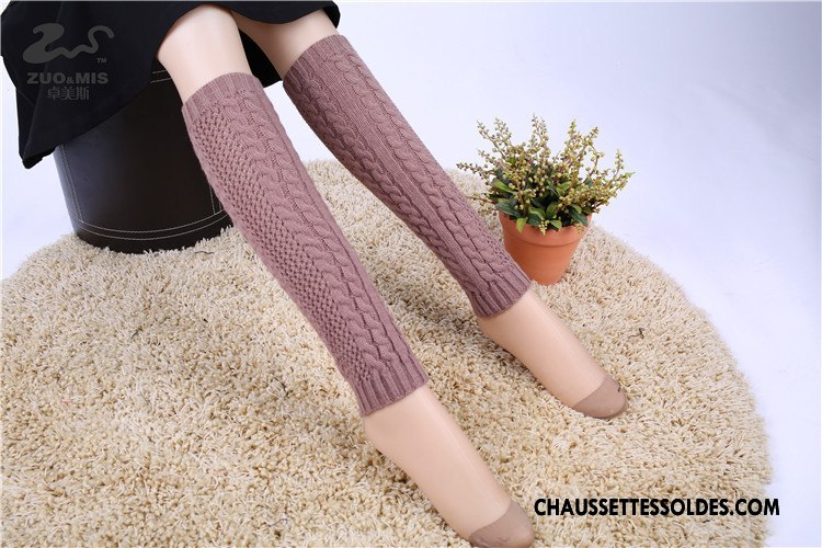Guêtres Femme Hiver Chaussette L'automne En Maille Thermiques Creux Guipure Rose
