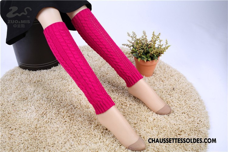 Guêtres Femme Hiver Chaussette L'automne En Maille Thermiques Creux Guipure Rose