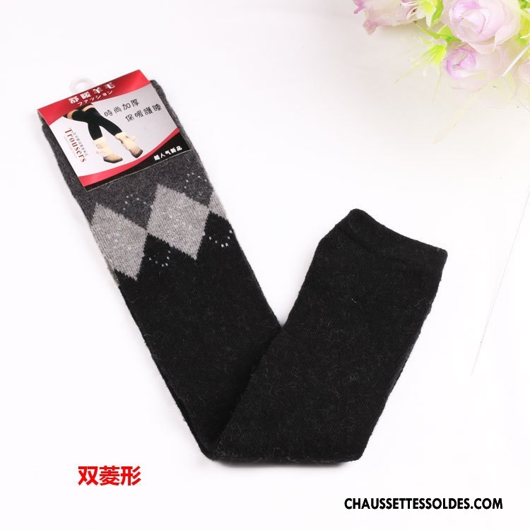Guêtres Femme Hiver Chaussette Long Stock L'automne Genouillère De Laine Noir