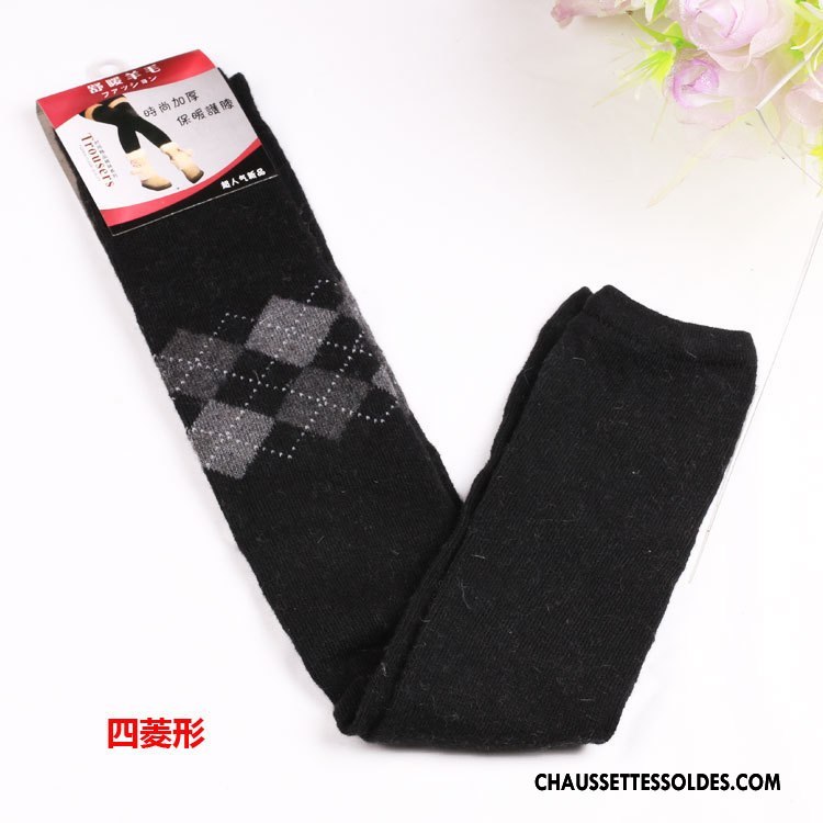 Guêtres Femme Hiver Chaussette Long Stock L'automne Genouillère De Laine Noir