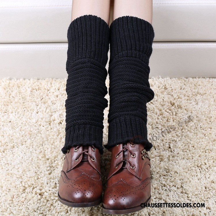 Guêtres Femme L'automne En Maille Thermiques De Laine Évasé Chaussette Bleu