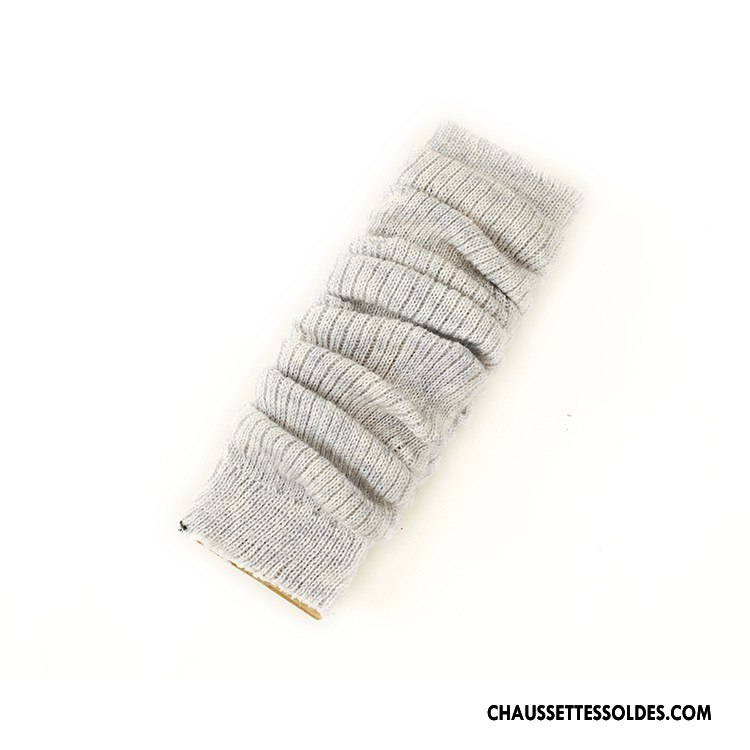 Guêtres Femme L'automne Hiver Chaussette Mélangé La Laine Pure Gris