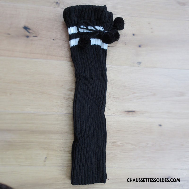 Guêtres Femme Le Nouveau En Maille De Laine Chaussette Genouillère Hiver Noir