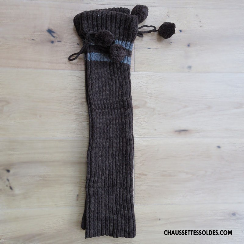 Guêtres Femme Le Nouveau En Maille De Laine Chaussette Genouillère Hiver Noir