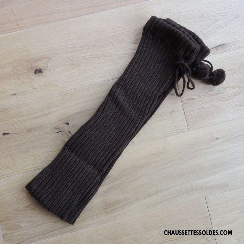 Guêtres Femme Le Nouveau En Maille De Laine Chaussette Genouillère Hiver Noir