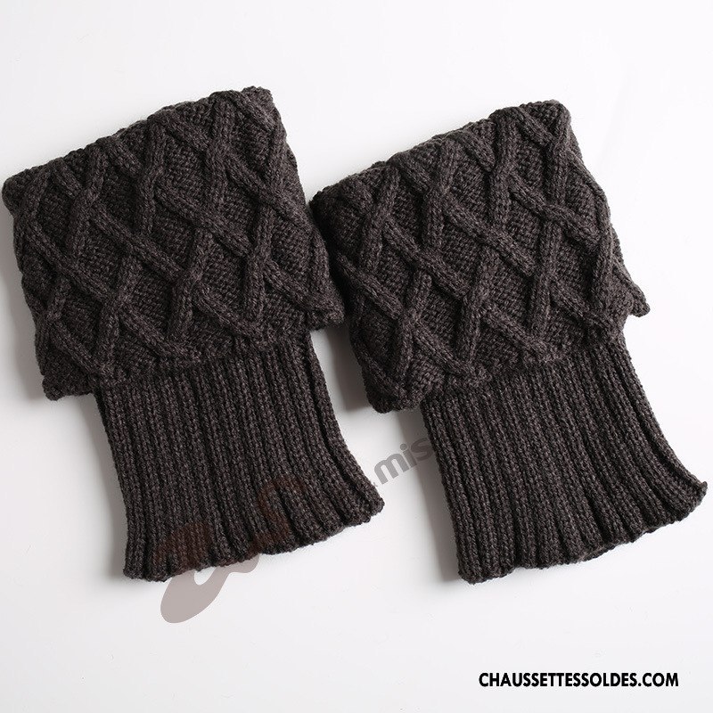 Guêtres Femme Le Nouveau Grille De Laine Gros De Boîtier Chaussette Marron
