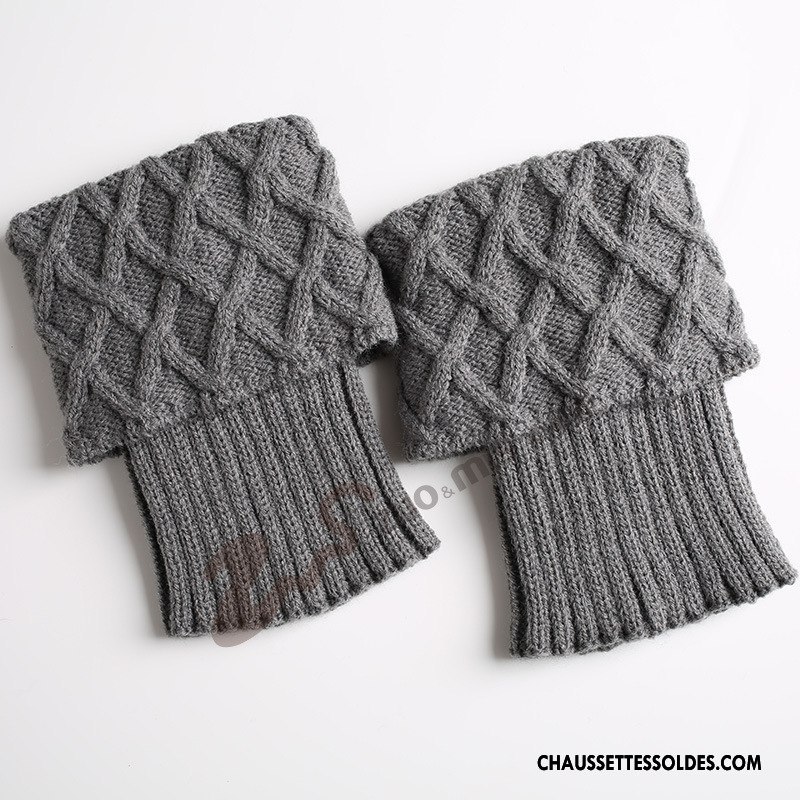 Guêtres Femme Le Nouveau Grille De Laine Gros De Boîtier Chaussette Marron
