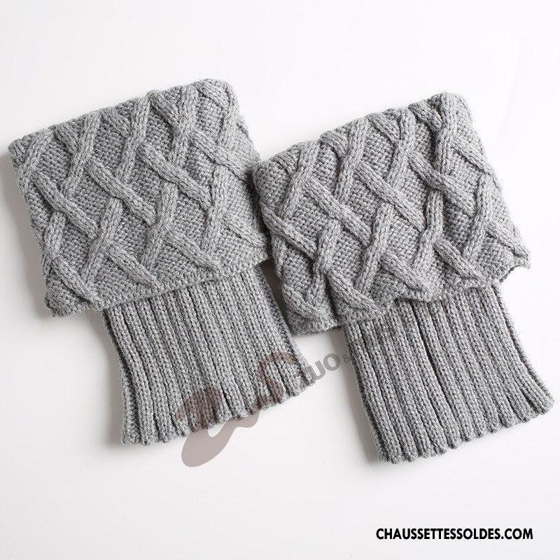 Guêtres Femme Le Nouveau Grille De Laine Gros De Boîtier Chaussette Marron