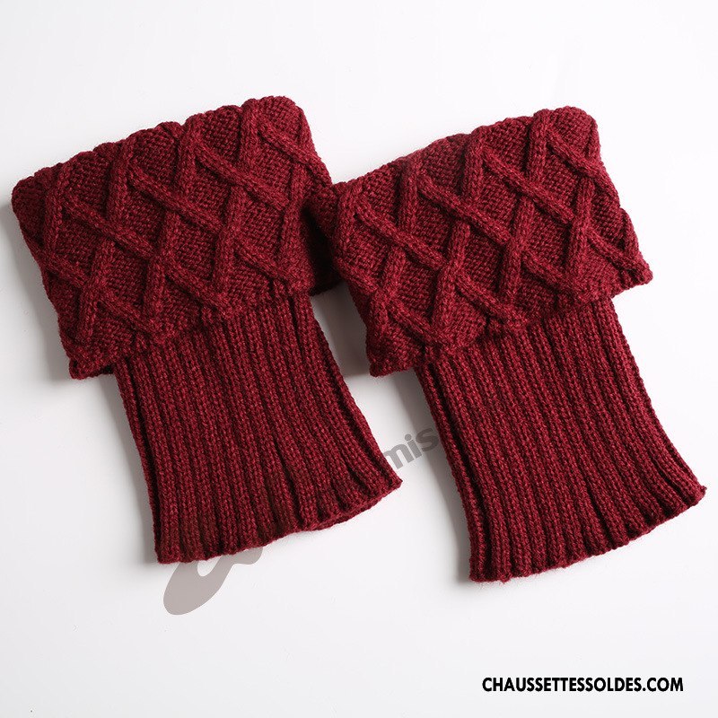 Guêtres Femme Le Nouveau Grille De Laine Gros De Boîtier Chaussette Marron