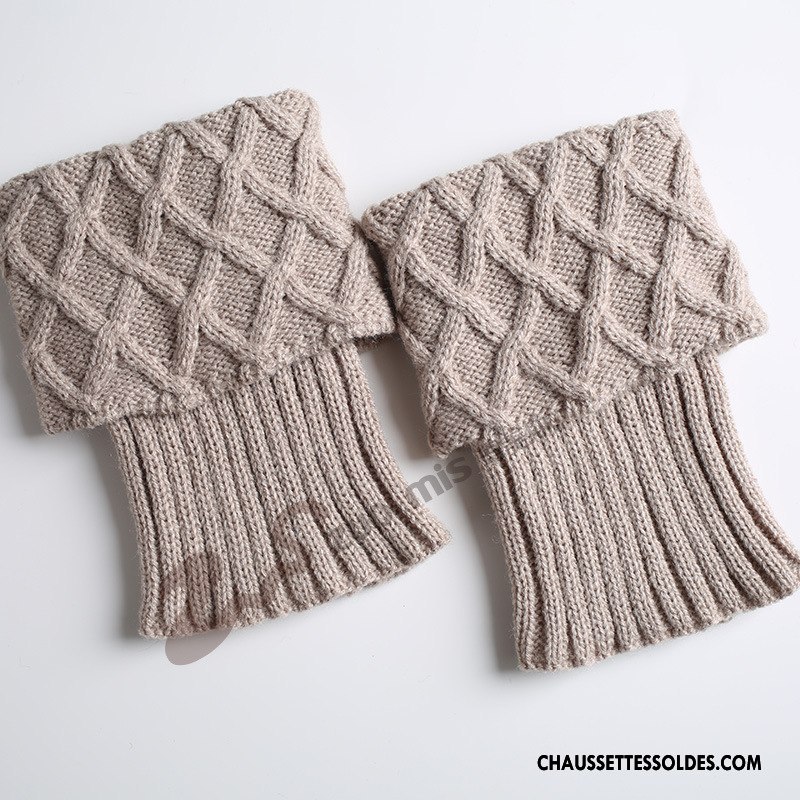 Guêtres Femme Le Nouveau Grille De Laine Gros De Boîtier Chaussette Marron