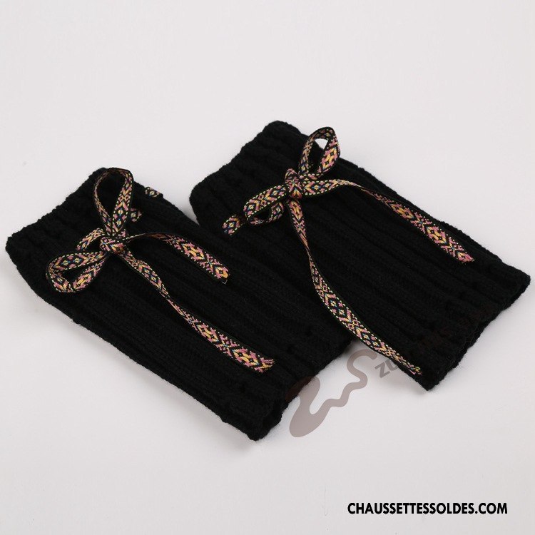 Guêtres Femme Petit Thermiques De Laine Chaussette Europe En Maille Marron / Brun