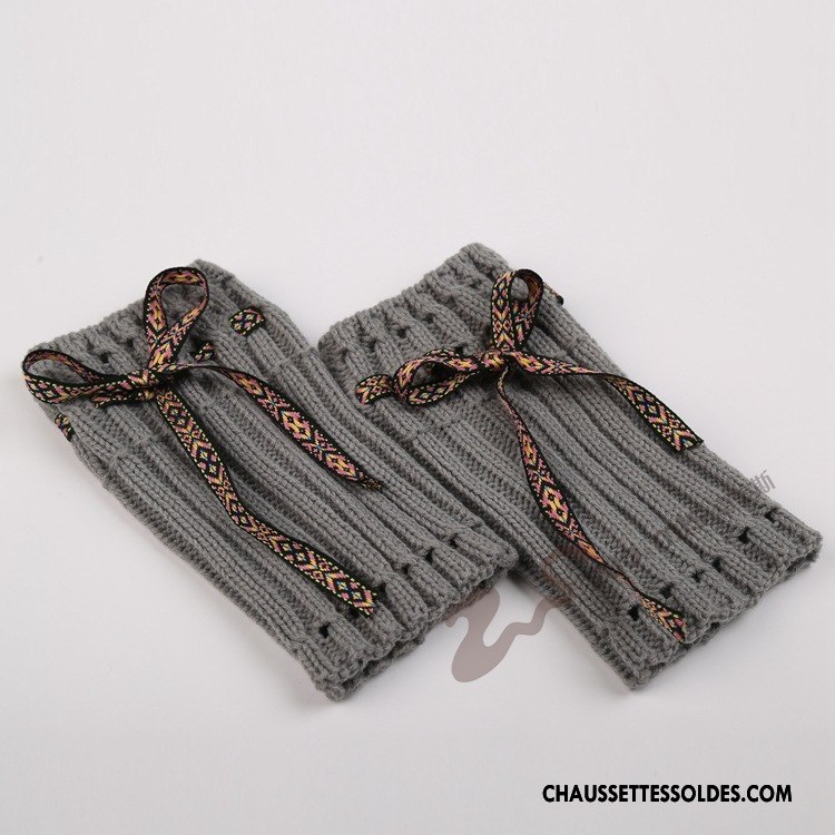 Guêtres Femme Petit Thermiques De Laine Chaussette Europe En Maille Marron / Brun