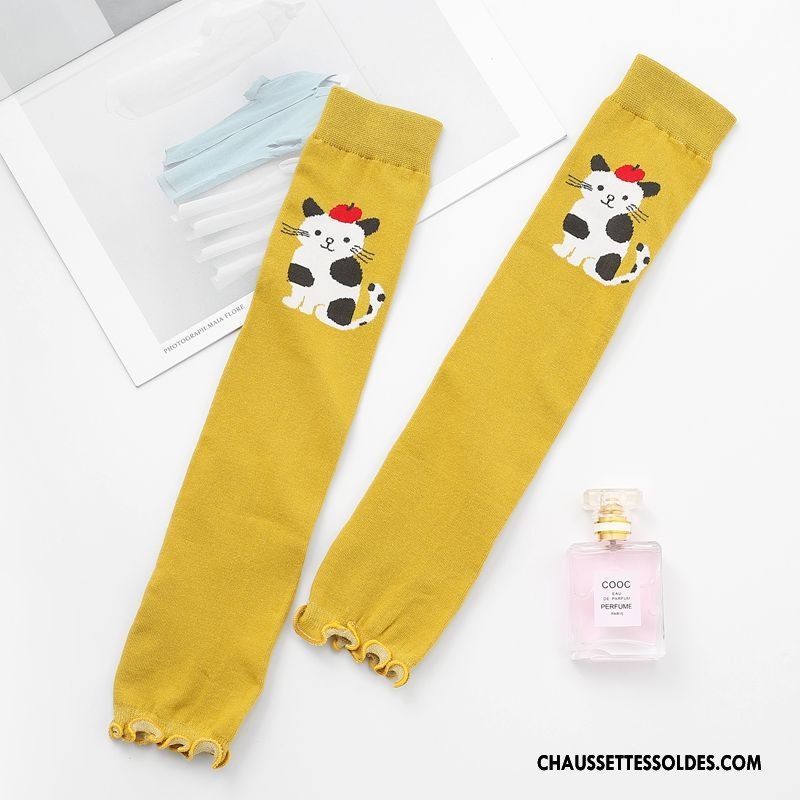 Guêtres Femme Running Thermiques Crème Solaire Protection Chaussette Équitation Jaune